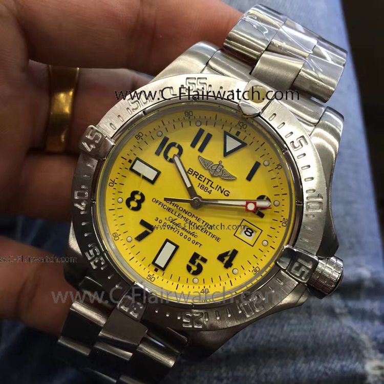 Breitling Stainless Steel Avenger Seawolf Yellow Dial Watch Copy Breitling Stainless Steel Avenger Seawolf Yellow Dial Watch Copy